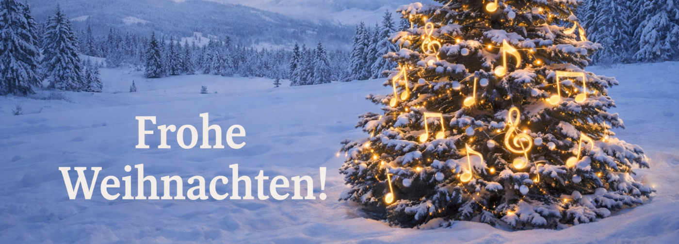 Weihnachtsbaum in Winterlandschaft